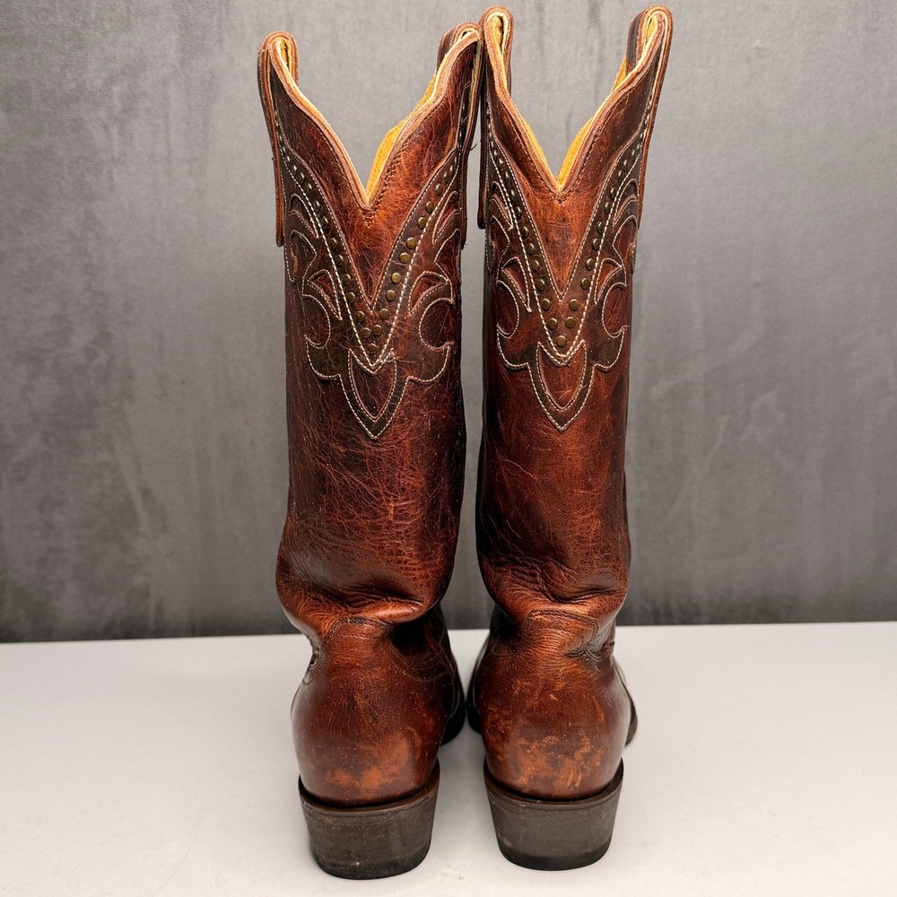 Idyllwind Boots Womens 9B Brown Leather Square Toe Studded Tough Cookie Western - Picture 3 of 10
